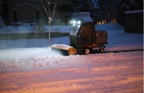 Snow management vehicle in service